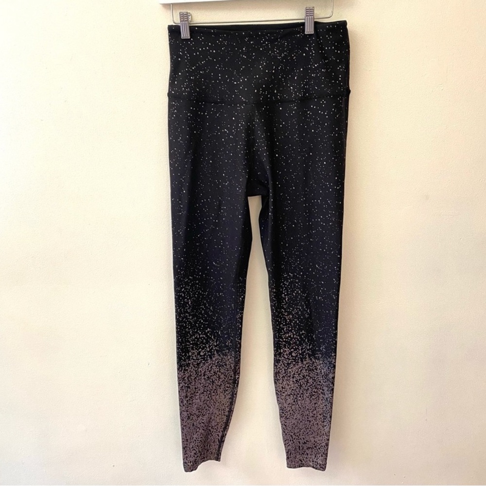 Beyond Yoga Alloy Ombre high waist black & silver speckled leggings size XL